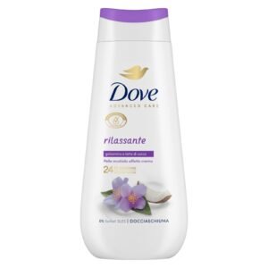 Dove Entspannendes Duschgel, feuchtigkeitsspendendes Duschgel, milde Formel auf dem Hautmikrobiom, mit pflanzlichen Feuchtigkeitsspendern, ohne SLES, Duschbad für Damen und Herren, 225 ml