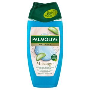 Palmolive Duschgel Natural Wellness Massage, 1 x 250 ml - Duschgel hat ein sanftes Peeling mit Toten-Meer-Salz, Aloe Vera und Wasserminze
