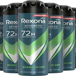 Rexona Men Advanced Protection Quantum Dry Anti-Transpirant Deodorant Spray bietet bis zu 72 Stunden Schutz vor Schweiß und Körpergeruch - 6 x 150 ml - Vorteilspack
