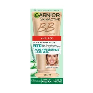 GARNIER Skin Active - BB Anti-Aging-Creme - All-in-1-Perfektionspflege - strafft & spendet Feuchtigkeit - LSF 25 - Hyaluronsäure & Aloe Vera - Vegan & Cruelty Free - alle Hauttypen - klare Tönung - 50