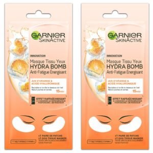 Garnier SkinActive Hydra Bomb Stoff-Augenmaske, gegen Gegen und Energizität - 2 Stück