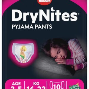 HUGGIES DryNites Mädchen 3-5 Jahre 10St. Windel, Urinschutz, Größe S, 10 Stück