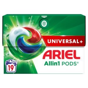 Ariel Waschmittel Pods All-in-1, Flüssigwaschmittel Kapseln 19 Waschladungen, Universal+, Kraftvolle Fleckentfernung ab der 1. Wäsche