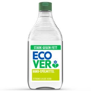 Ecover Spülmittel, stark gegen Fett und Schmutz, frischer Zitronen- und Aloe-Vera-Duft, für das Spülen von Hand, 1 x 450 ml