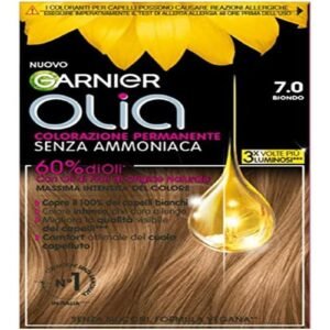 Garnier Olia Haarfarbe, permanente Färbung ohne Ammoniak, deckt 100% weißes Haar ab, mit natürlichen Blütenölen natürlichen Ursprungs, vegane Formel, Blond