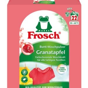 Frosch Granatapfel Bunt-Waschpulver, Pulver Waschmittel (22 WL), Buntwaschmittel bekämpft hartnäckigste Flecken, Farbschutz, 1er Pack (1 x 1,45 kg)