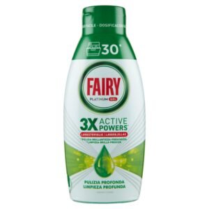 Fairy Platinum Gel Spülmaschine, Tiefenreinigung, Zitronenduft, 30 Waschgänge, schnelle Auflösung für optimale Reinigung