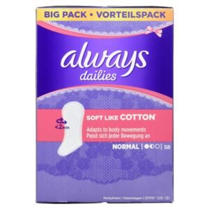 Always Soft Like Cotton Slipeinlagen Normal, 58 Stück