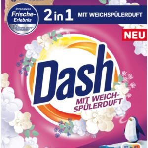 Dash 2 in 1 Colorwaschmittel mit Weichspülerduft, Pulver - 3 kg (ca. 50 Waschladungen)