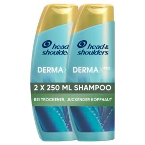 head & shoulders DERMAXPRO Beruhigend Anti-Schuppen Shampoo & Kopfhautpflege bei trockener, juckender Kopfhaut (verbunden mit Schuppen), 2x250 ml