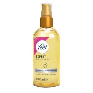 Veet Expert Multi-Benefit Öl - 100% natürlichen Ursprungs mit Vitaminen & Omega 3 - Körperöl für die Rasur & nach der Haarentfernung - Feuchtigkeitsspendendes Rasieröl für Körper & Gesicht, 100 ml