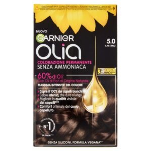 Garnier Olia Haarfarbe, ohne Ammoniak, deckt 100% weißes Haar ab, vegane Formel, Braun