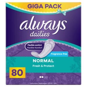 Always Dailies Normale Frische & Protect Slipper 80 Stück, atmungsaktiv, flexibel und komfortabel und hat einen absorbierenden Kern
