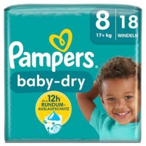 Pampers Baby-Dry Große 8, 18 Windeln, 17kg+ (18 Stk)