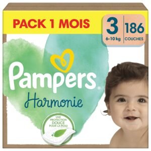 Pampers Harmonie Windeln Große 3, 186 Windeln, 6kg-10kg, sanfter Hautschutz mit 100Prozent Pampers Schutz