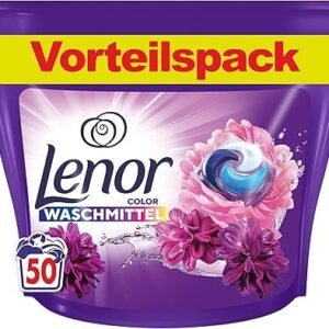 LENOR PODS Waschkapseln Colorwaschmittel 50 Waschladungen, Blütentraum, Langanhaltende Frische Und Geruchsentfernung Bei Kaltwäsche