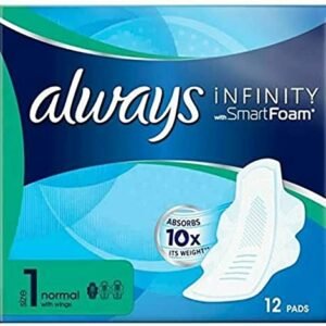 Always Infinity Normal (Große 1) Damenbinden mit Flügeln, 12 Stück pro Packung (6 Stück)