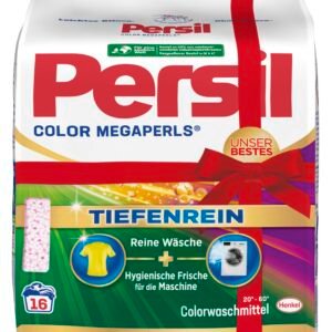 Persil Color Megaperls (16 Waschladungen), Colorwaschmittel mit Tiefenrein Technologie, Waschmittel für reine Wäsche & hygienische Frische für die Maschine, 20 °C bis 60 °C
