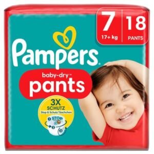 Pampers Baby-Dry Pants Größe 7, 18 Windeln, 17kg+ (18 Stk)