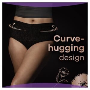 Always Discreet Boutique Inkontinenzunterhose für Damen, Große M, Schwarz, 18 hohe Saugfähigkeit Plus Pants (9 x 2 Packungen), Geruchsneutralisierer, Weichheit und Schutz, für empfindliche Blase