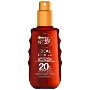 Garnier Sonnenöl mit LSF20, Feuchtigkeitsspendender Sonnenschutz und Bräunungsbeschleuniger, Ambre Solaire Ideal Bronze, 1 x 150 ml