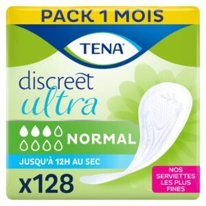 TENA Discreet Ultra- 128 Einlagen im Monatspaket (8 x 16 Stück), einzeln verpackt -Hygieneeinlagen für Frauen - bei leichter bis mittlerer Blasenschwäche, Inkontinenz und bei Tröpfchenverlust