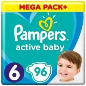 Pampers Windeln Große 6 (13-18kg), Active Baby Windeln, 96 Stück, Durchlaufschutz Ganztägig