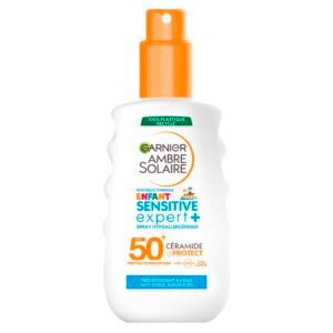 GARNIER Ambre Solaire - Sensitive Expert+ Spray für Kinder - hoher Sonnenschutz LSF 50+ - schützt vor UVA, UVB & UVA lang - auf Keramikbasis - für empfindliche Haut - 200 ml