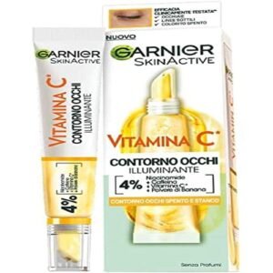 Garnier Serum Vitamin C Augenkontur, angereichert mit Vitamin C, Niacinamid, Koffein und Bananenpulver, 15 ml