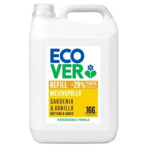 Ecover Weichspüler Nachfüllpack, für zart duftende und weiche Wäsche, Gardenie- und Vanilleduft, 1 x 5L