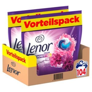 Lenor Waschmittel PODS All-in-1, 104 Waschladungen, Amethyst Blütentraum, Color Waschmittel, Langanhaltende Frische und Tiefenreinigung selbst bei niedrigen Temperaturen