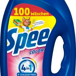 Spee Aktiv Gel Color 4 + 1 Waschmittel (100 Waschladungen), Flüssigwaschmittel mit 4 + 1 Formel vereint Reinheit, Strahlkraft, Frische & Nachhaltigkeit, 20° - 60° C