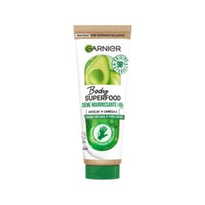 Garnier Body Superfood - pflegende Handcreme 48 Stunden mit Avocado & Omega 6 - vegane Formel mit 98% natürlichen Inhaltsstoffen - für sehr trockene Hände - 75 ml