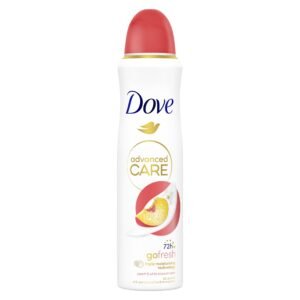Dove Advanced Care Go Fresh Pfirsich-Deodorant, mit feuchtigkeitsspendender und hautfreundlicher Formel, ohne Alkohol, trockene Haut bis zu 72 Stunden, Deodorant für Damen und Herren, 150 ml