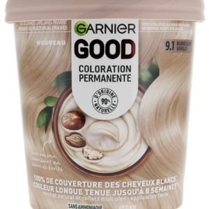 Garnier - Permanente Haarfärbung - ohne Ammoniak - 90% natürliche Inhaltsstoffe - Sheabutter - 100% Abdeckung für weißes Haar - GOOD Bond Light Vanille 9.1