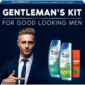 Head & Shoulders Geschenkset Deep Cleanse Oil Control, Deep Cleanse Itch Relief I Rasiergel Gillette Fusion5, 300ml + 300ml + 75ml