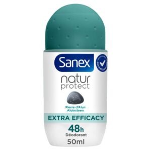 SANEX - Deodorant mit Naturschutz, Alaunstein, extra effektiv, 48-Stunden-Schutz, 50 ml