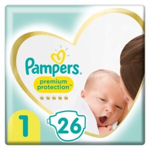 Pampers Baby Windeln Größe 1 (2-5kg) Premium Protection, 26 Stück, Tragepack, Pampers Weichster Komfort Und Schutz