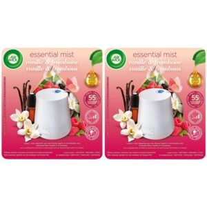 Air Wick Duftspender für ätherische Öle Essential Mist + 1 Nachfüllpack Vanille und Himbeere, 25 ml, 3 Stück