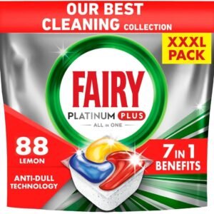 Fairy Platinum Plus Geschirrspüler Tabletten All in One, 88 Stück, Duft Citrin, Glanz und Verhindern Steinbildung