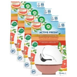 AIRWICK 4 Stück Continu Active Fresh Grapefruit Diffuser Flasche mit 75 ml