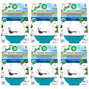 Air Wick 6 x Continus Active Fresh Cotton Diffusoren - Flasche mit 75 ml