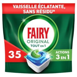Fairy Original Spülmaschinentabs, All in 1, Regular, 35 Kapseln, wirksam auch auf Fett