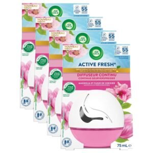 Air Wick 4 x Continus Active Fresh Magnolia Diffusor, 75 ml