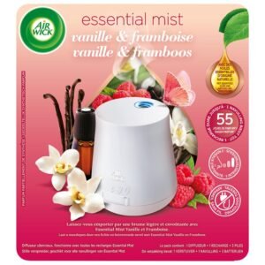 Airwick Essential Mist Duftspender Vanille und Himbeere, 1 Nachfüllpackung, 25 ml, Vanille und Himbeere